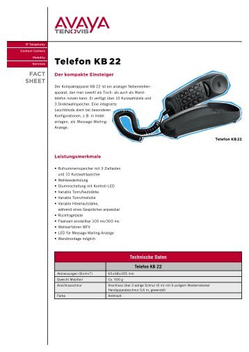 Telefon KB 22 - LIPINSKI TELEKOM Gmbh