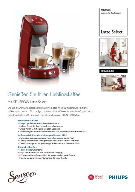 HD7850/80 SENSEO® System für Kaffeepads - Philips