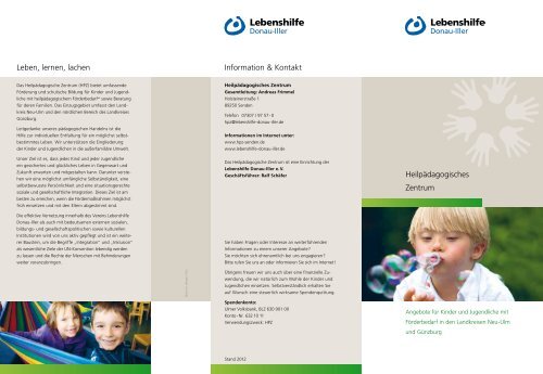 Heilpädagogisches Zentrum Information & Kontakt Leben, lernen ...