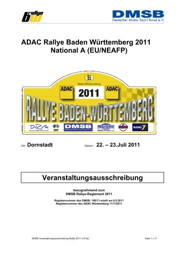 ADAC Rallye Baden Württemberg 2011 National A (EU/NEAFP ...
