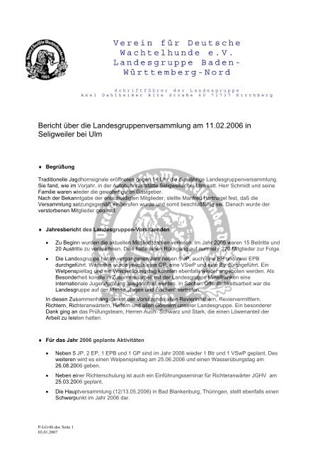 Protokoll HV 2006 [108.0 KB] - VDW Landesgruppe Baden ...