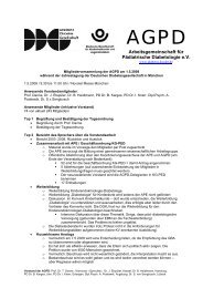 Arbeitsgemeinschaft für Pädiatrische Diabetologie e.V. - AGPD