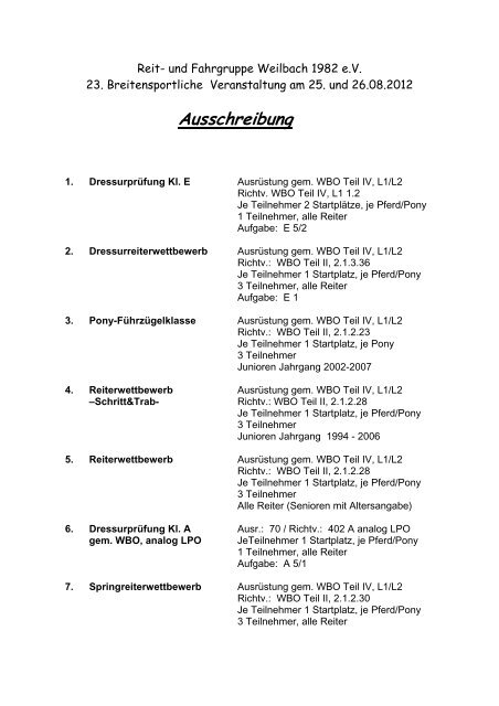 Ausschreibung - Turnierorganisation-Beyer Home