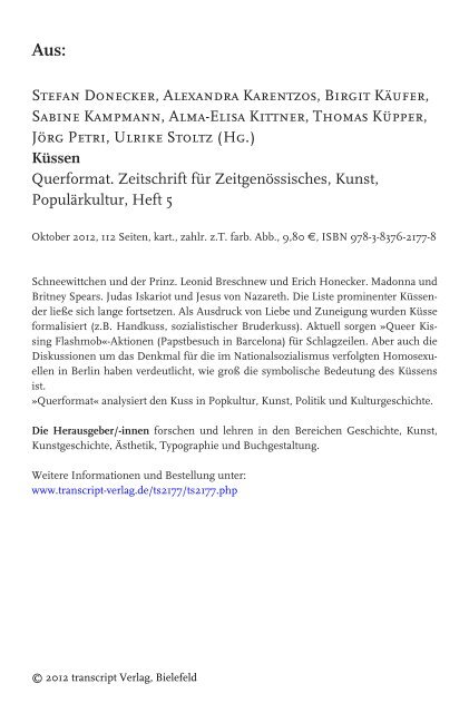 Stefan Donecker, Alexandra Karentzos, Birgit ... - transcript Verlag