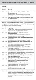 Tagesprogramm BUSINESSTAG: Mittwoch, 30. August FORUM 1 ...