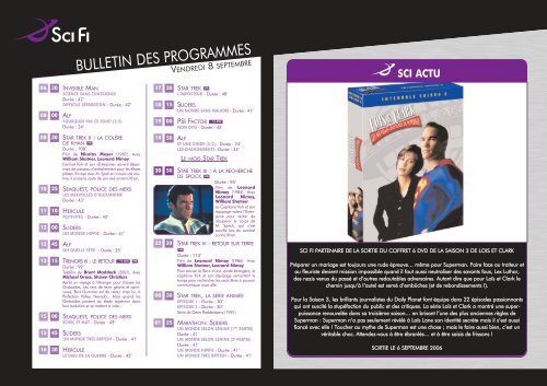 bulletin des programmes - SciFi-Universe