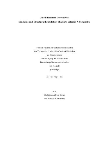 Chiral Retinoid Derivatives: Synthesis and Structural Elucidation of a ...