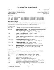 Curriculum Vitae Stefan Finsterle - Earth Sciences Division ...