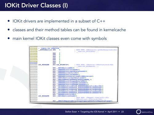 Targeting the iOS Kernel - Reverse Engineering Mac OS X