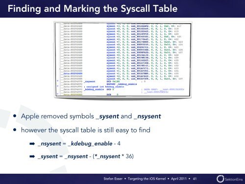 Targeting the iOS Kernel - Reverse Engineering Mac OS X