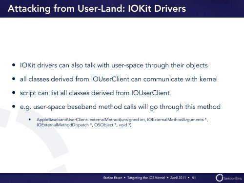 Targeting the iOS Kernel - Reverse Engineering Mac OS X