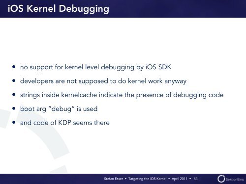 Targeting the iOS Kernel - Reverse Engineering Mac OS X