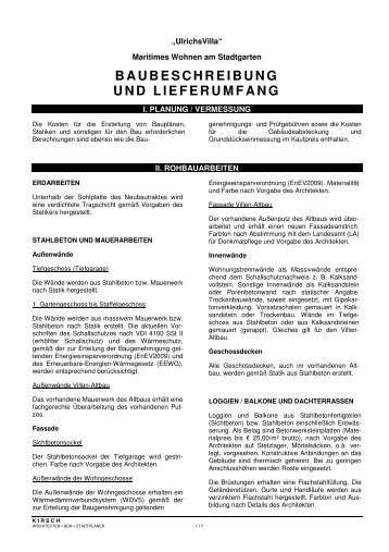 BAUBESCHREIBUNG UND LIEFERUMFANG