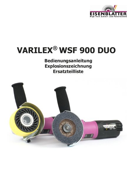 VARILEX® WSF 900 DUO Bedienungsanleitung - Eisenblätter GmbH