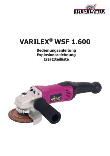 VARILEX® WSF 1600 Bedienungsanleitung - Eisenblätter GmbH