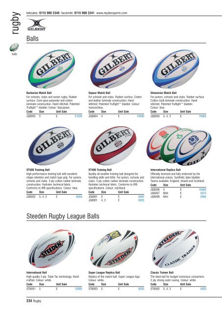 Balls Steeden Rugby League Balls - Winston Sports