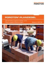 POROTON®-PLANZIEGEL - Schlagmann Baustoffwerke
