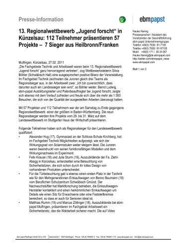 20110228_Jugendforscht _Nachbericht11 - ebm-papst