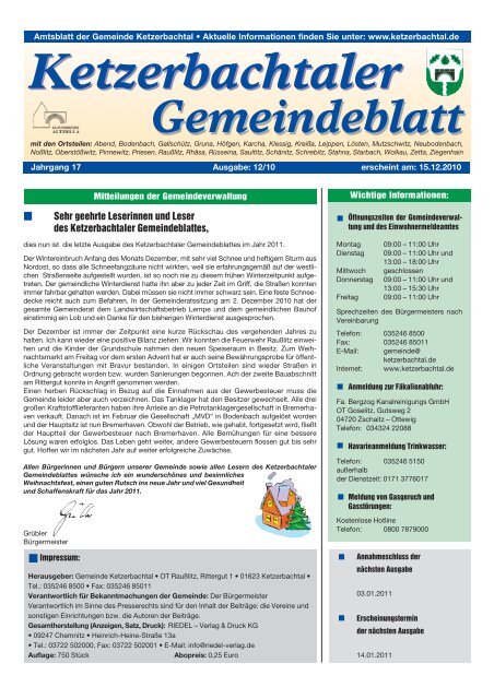 Abend und Priesen - Ketzerbachtal