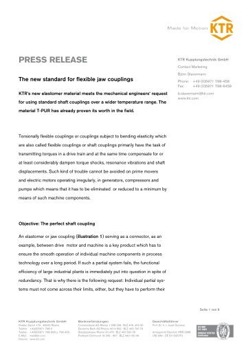 press release - KTR Kupplungstechnik GmbH