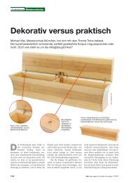 Dekorativ versus praktisch - Meisterschule Schreiner München