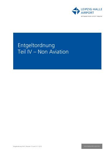 Entgeltordnung Teil IV – Non Aviation - Flughafen Leipzig/Halle