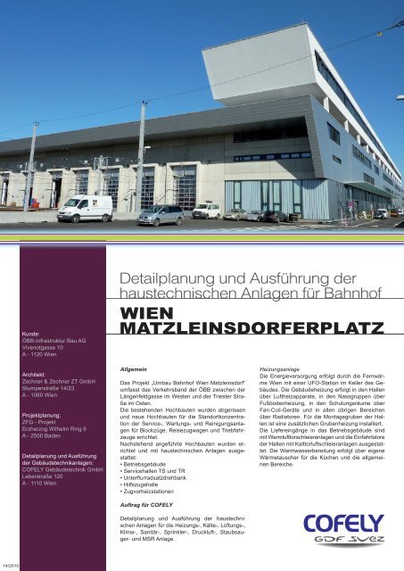 WIEN MATZLEINSDORFERPLATZ - COFELY Gebäudetechnik GmbH