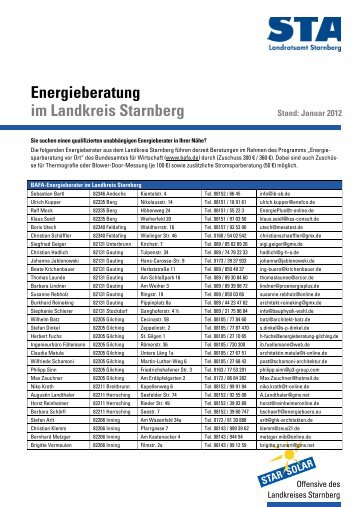 Energieberatung im Landkreis Starnberg