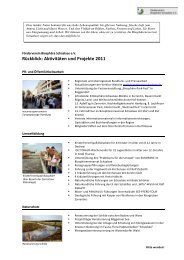 Aktivitäten und Projekte 2011 - Förderverein Biosphäre Schaalsee eV