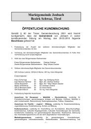 ÖFFENTLICHE KUNDMACHUNG - Jenbach