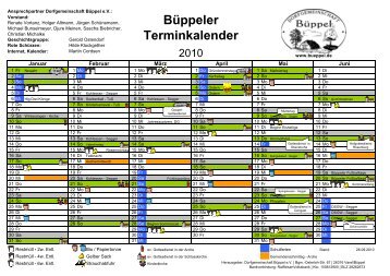 Büppeler Terminkalender - Dorfgemeinschaft Büppel