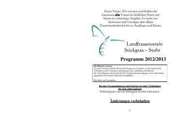 Programm 2012/2013 - KreisLandFrauenverband Oldenburg