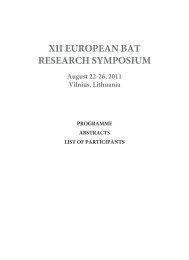 XII EuropEan Bat rEsEarch symposIum august 22-26, 2011 Vilnius ...