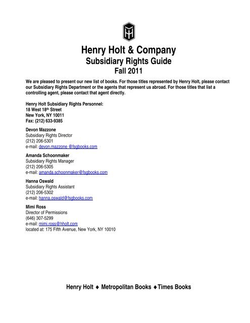 Henry Holt & Company - Macmillan