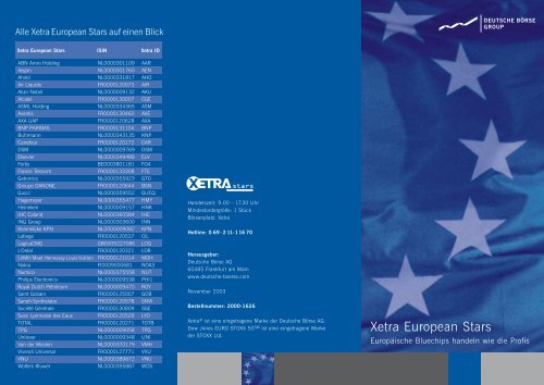 Xetra European Stars Borse Frankfurt