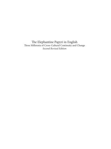 The Elephantine Papyri in English - Society of Biblical Literature