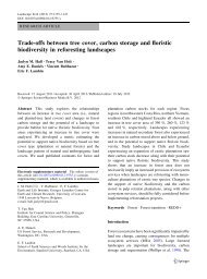 Trade-offs between tree cover, carbon storage and floristic ...