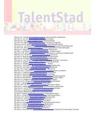 Medewerkers TalentStad schooljaar 2012-2013