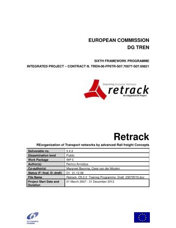 european commission dg tren - ReTrack