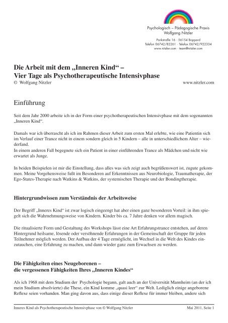 Inneren Kind Psychologisch Padagogische Praxis Nitzler