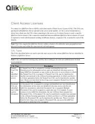 Client Access Licenses - QlikView