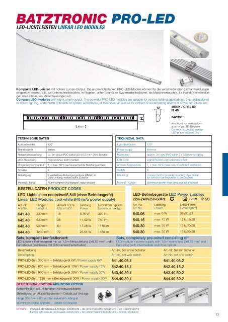 friction-arm models - Batz Leuchtsysteme & Handels Gmbh