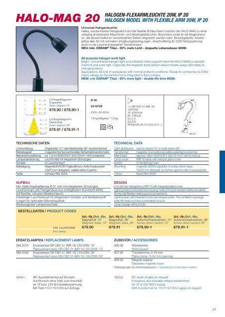 friction-arm models - Batz Leuchtsysteme & Handels Gmbh