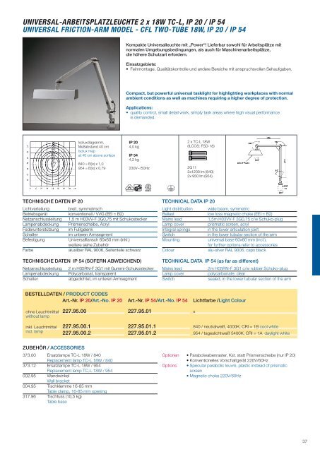 friction-arm models - Batz Leuchtsysteme & Handels Gmbh