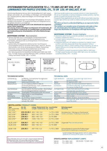 friction-arm models - Batz Leuchtsysteme & Handels Gmbh