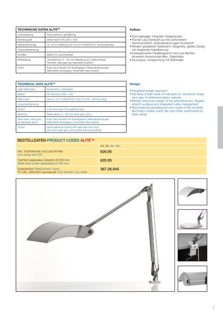 friction-arm models - Batz Leuchtsysteme & Handels Gmbh