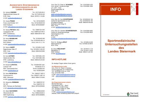 Sportmedizinische Untersuchungsstellen des Landes Steiermark