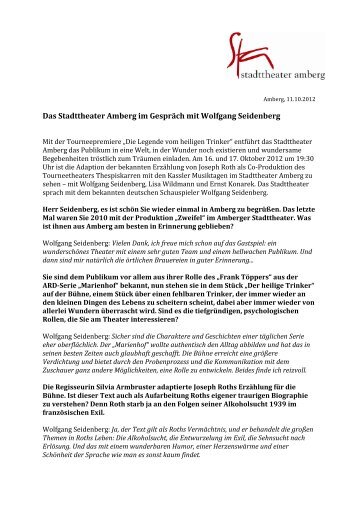 Interview mit Wolfgang Seidenberg - Stadttheater Amberg