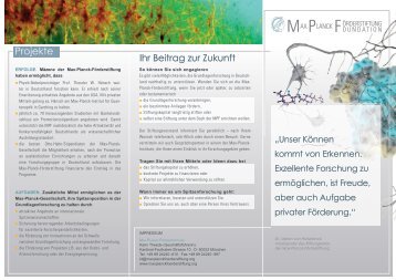 MPF-Flyer (application/pdf | 1.62 MB) - Max-Planck-Förderstiftung