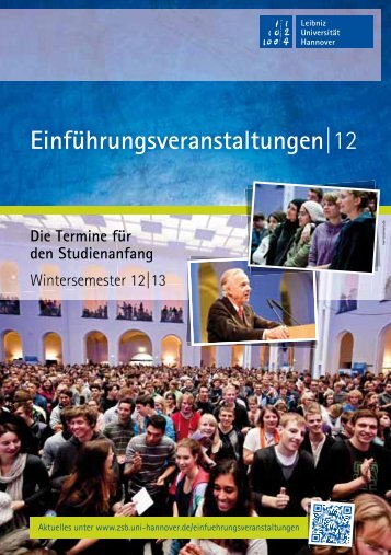 Einführungsveranstaltungen - ZSB - Zentrale Studienberatung der ...